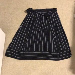 Black and White striped midi skirt
